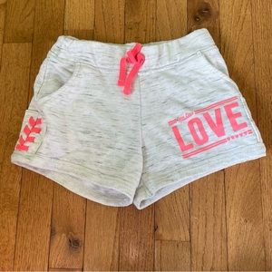 REFLEX KIDS GRAY ORANGE LACE UP GRAPHIC SHORTS KIDS SIZE LARGE 11/12